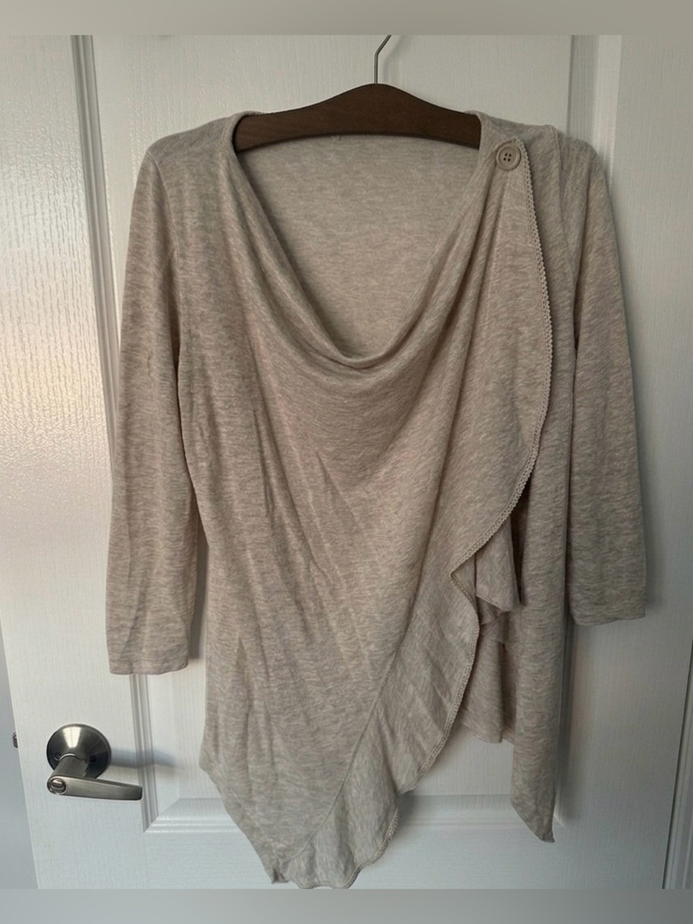 Maurices Asymmetrical Ruffle Cardigan